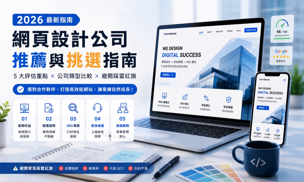 網頁設計公司推薦與挑選指南